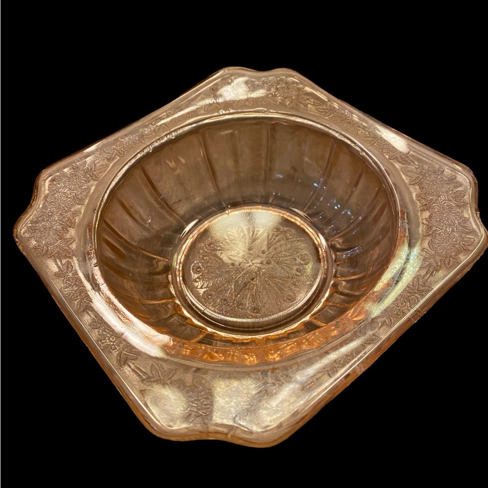Vintage Jeannette Pink Depression Glass Adam Butter Dish Base Only 4.75”